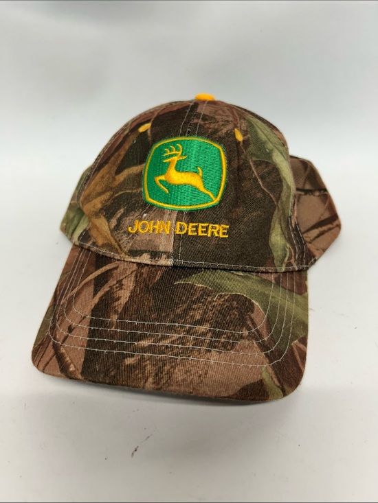 John Deere Camo Cap with Yellow Logo